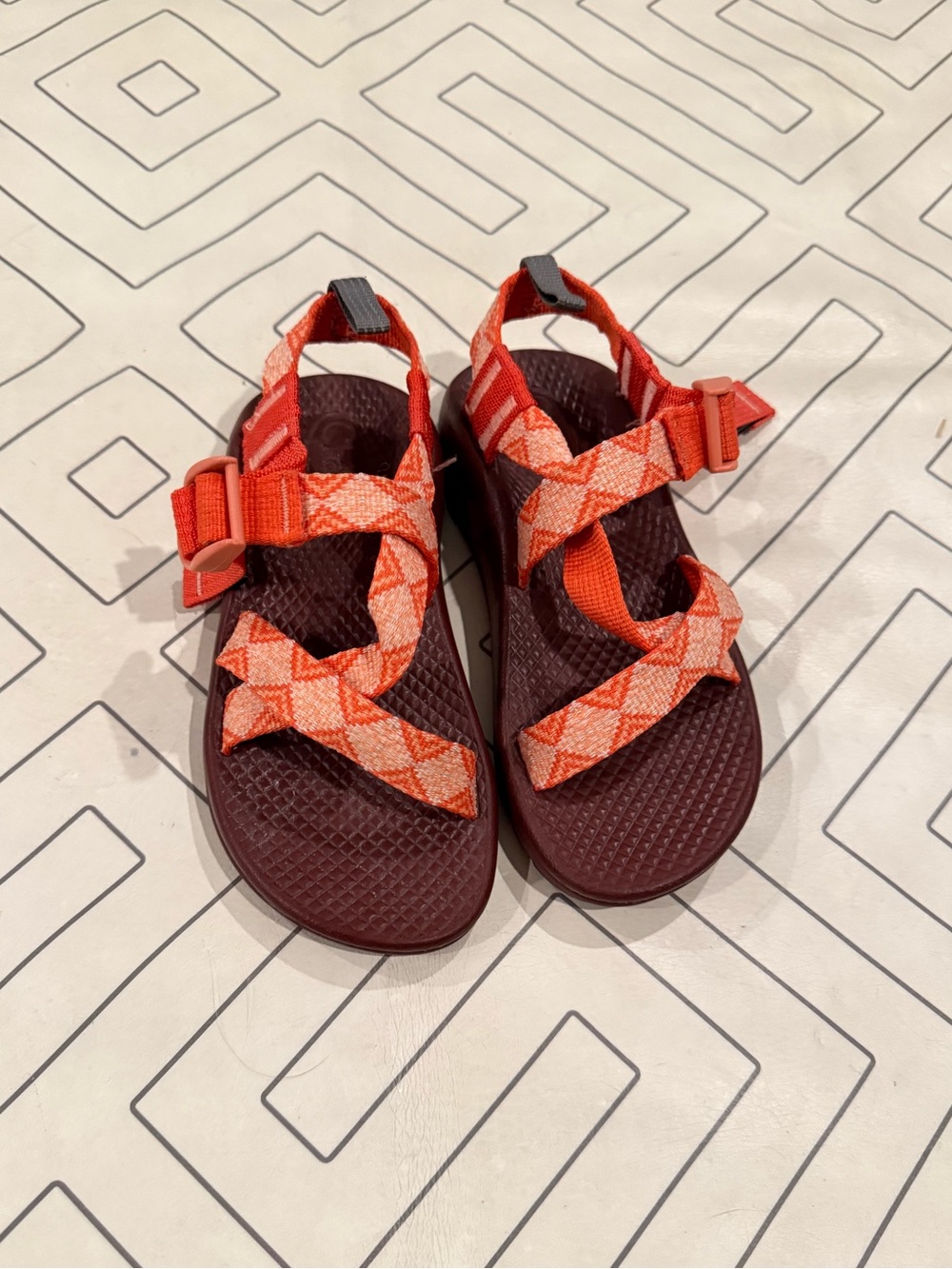Chaco Orange Patterned Strap Sandals